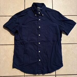 Polo Ralph Lauren Men's Medium Navy Untucked Fit Button Down Shirt
